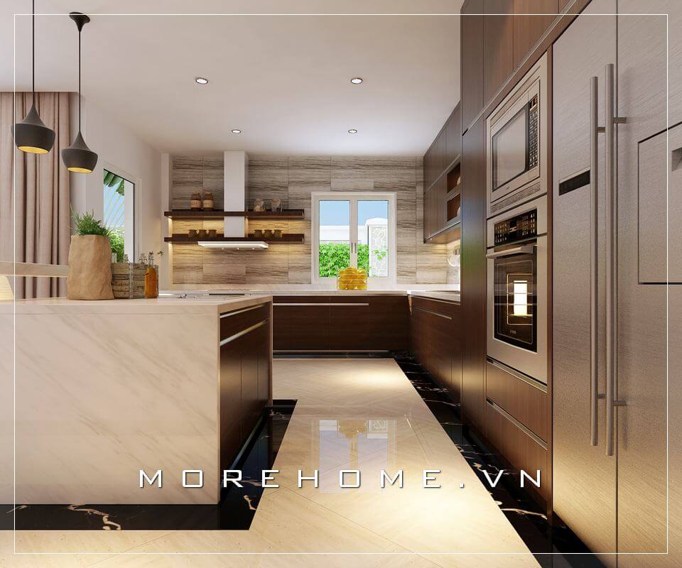 Mẫu tủ bếp biệt thự đẹp và đẳng cấp vô cùng